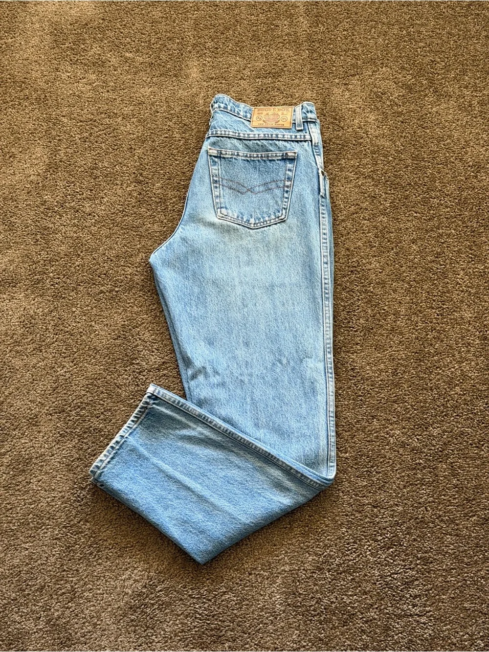 90s Bugle Boy Men's Light Wash Blue Relaxed Jeans